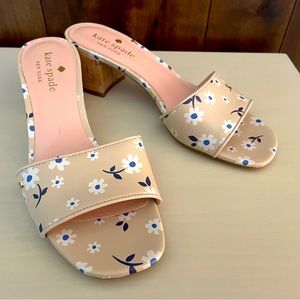 Super Cute Kate Spade Floral Slide Sandals - Sz 6.5 - EUC